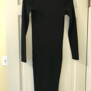 Long length wool v-neck cardigan